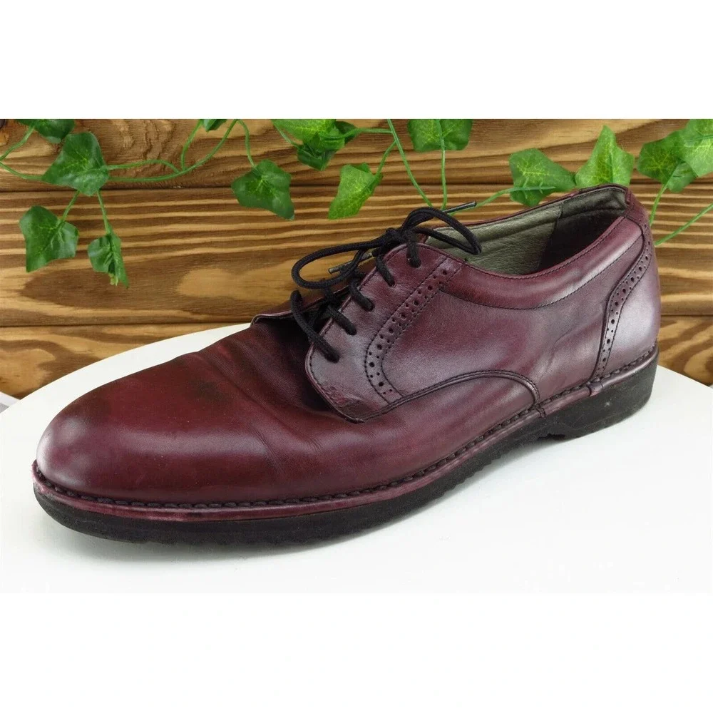 Dress Sports by Rockport Shoes Sz 10 M Red/Brown‎ Derby Oxfords Leather Men